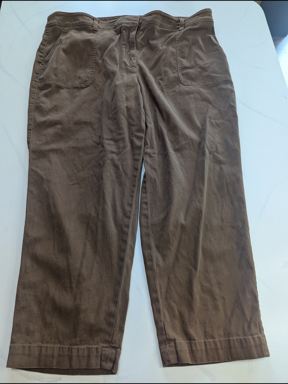 Talbots Camel Brown Wide-Leg Chino Pants – Size 18W (2025 Collection)